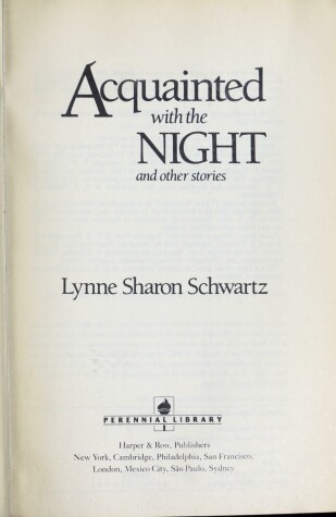 Book cover for Acquainted with Night and Other Stories