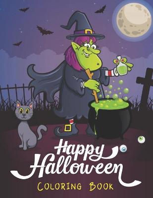 Book cover for Happy Halloween Coloring Book