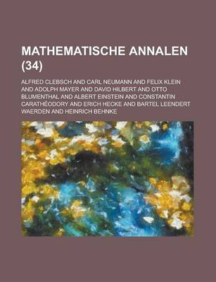 Book cover for Mathematische Annalen (34 )