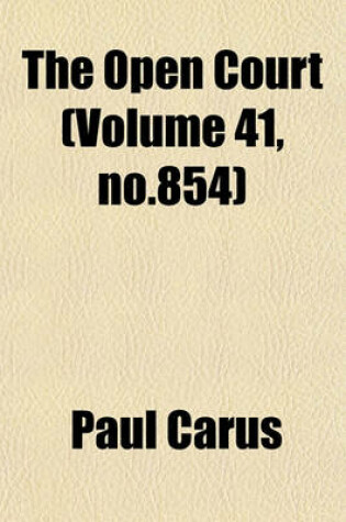 Cover of The Open Court (Volume 41, No.854)