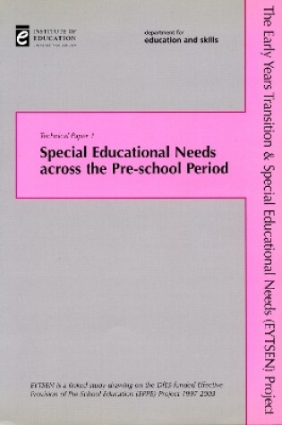 Cover of Special Educational Needs across the Pre-School Period