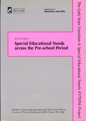 Cover of Special Educational Needs across the Pre-School Period