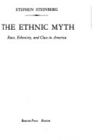 Cover of Ethnic Myth Pb Steinberg