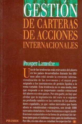 Cover of Gestion de Carteras de Acciones Internacionales