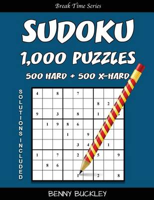 Cover of Sudoku Puzzle Book, 1,000 Puzzles, 500 Hard and 500 Extra Hard, Solutions Includ