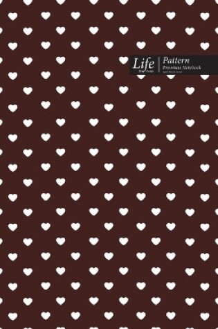 Cover of Hearts Pattern Composition Notebook, Dotted Lines, Wide Ruled Medium Size 6 x 9 Inch (A5), 144 Sheets Coffee Cover