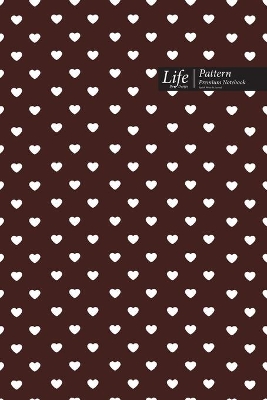 Book cover for Hearts Pattern Composition Notebook, Dotted Lines, Wide Ruled Medium Size 6 x 9 Inch (A5), 144 Sheets Coffee Cover