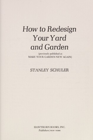 Cover of How to Redesign Your Yard and Garden =