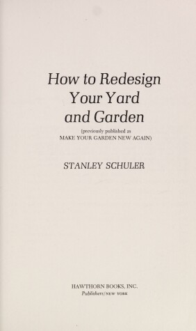 Book cover for How to Redesign Your Yard and Garden =