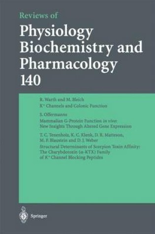 Cover of Reviews of Physiology, Biochemistry and Pharmacology 140