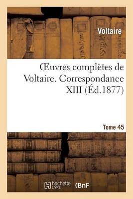 Cover of Oeuvres Complètes de Voltaire. Correspondances,13