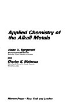 Cover of Applied Chemistry of the Alkali Metals