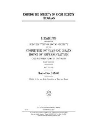 Cover of Ensuring the integrity of social security programs