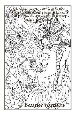 Book cover for "The Fairy and The Beast:" Features 100 Mega Fantastic Coloring Pages of Fairies, Beast, Creatures, and More for Stress Relief (Adult Coloring Book)