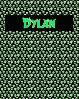 Book cover for 120 Page Handwriting Practice Book with Green Alien Cover Dylan