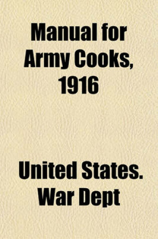 Cover of Manual for Army Cooks, 1916