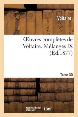 Cover of Oeuvres Completes de Voltaire. Melanges,09