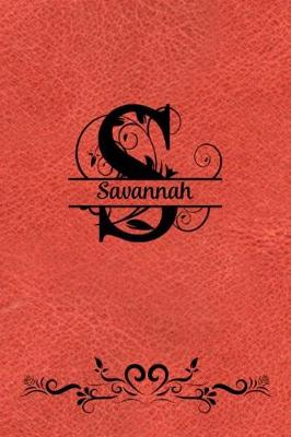 Book cover for Split Letter Personalized Name Journal - Savannah