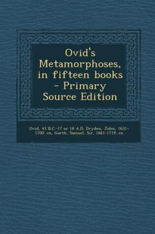 Cover of Ovid's Metamorphoses, in Fifteen Books