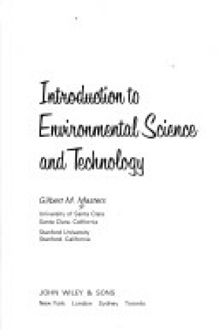 Cover of Introduction to Environmental Science and Technology