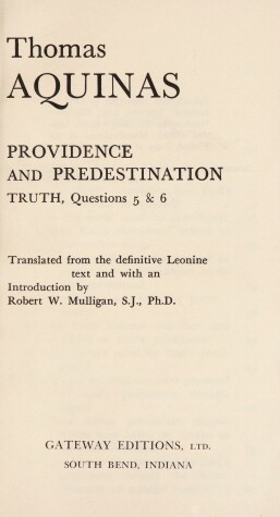 Book cover for Providence and Predestination