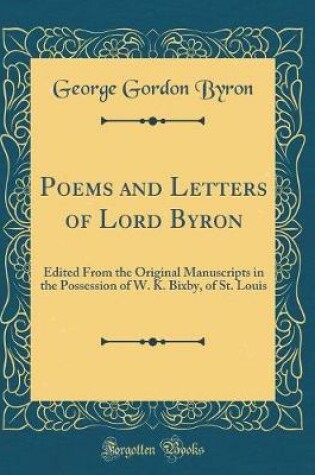 Cover of Poems and Letters of Lord Byron