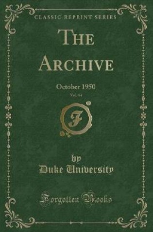 Cover of The Archive, Vol. 64