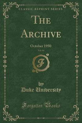 Book cover for The Archive, Vol. 64