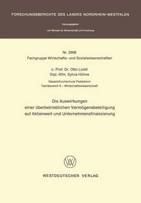 Book cover for Die Auswirkungen einer Überbetrieblichen Vermögensbeteiligung auf Aktienwert und Unternehmensfinanzierung