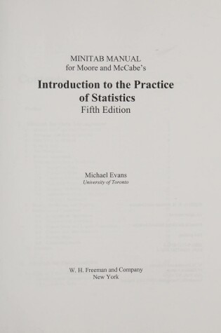 Cover of Intro Prac Stat Minitab Man