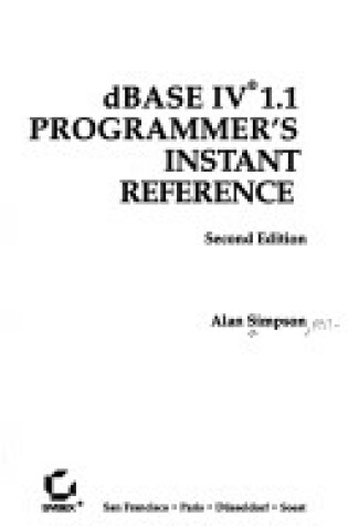 Cover of dBase IV 1.1 Programmer's Instant Reference
