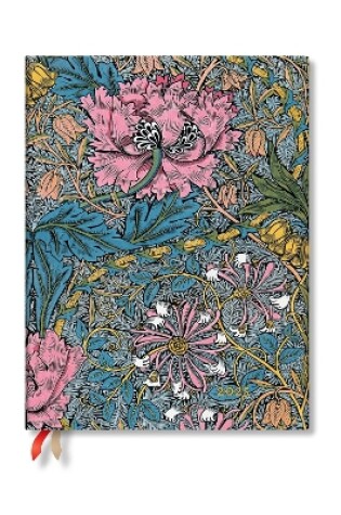 Cover of Morris Pink Honeysuckle (William Morris) Ultra 12-month Vertical Hardback Dayplanner 2025 (Elastic Band Closure)