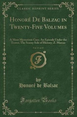 Cover of Honoré de Balzac in Twenty-Five Volumes, Vol. 17 of 25