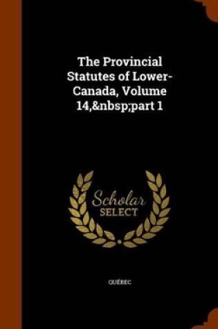 Cover of The Provincial Statutes of Lower-Canada, Volume 14, Part 1