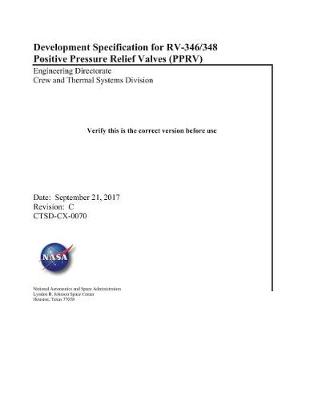 Book cover for Development Specification for Rv-346/348 Positive Pressure Relief Valves (Pprv)