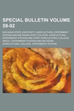 Cover of Special Bulletin Volume 59-92