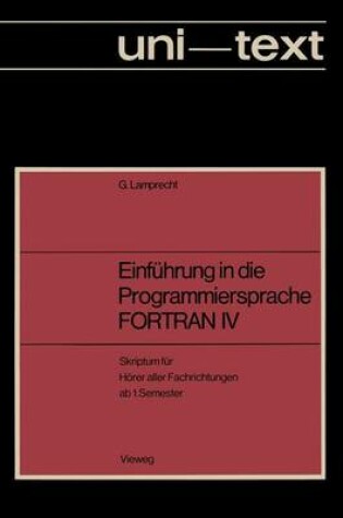 Cover of Einfuhrung in die Programmiersprache FORTRAN