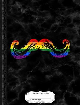 Book cover for Gay Pride Rainbown Mustache Composition Notebook