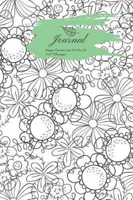 Book cover for Journal Happy Flowers Line Art No. 02