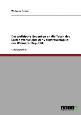 Book cover for Der Volkstrauertag in Der Weimarer Republik