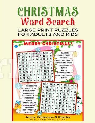 Book cover for Christmas Word Search Large Print Puzzles for Adults and Kids