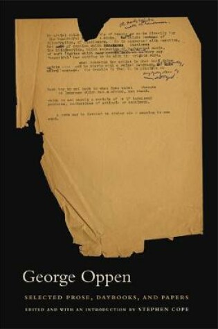 Cover of Selected Prose, Daybooks, and Papers