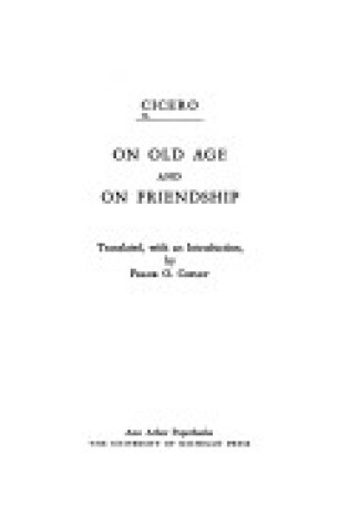 Cover of On Old Age and Friendship