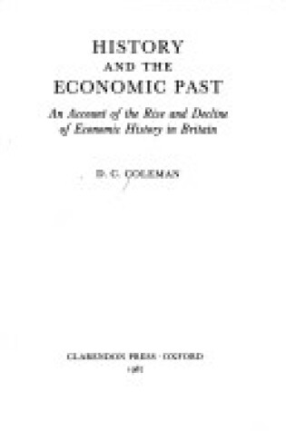 Cover of History and the Economic Past