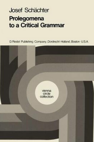 Cover of Prolegomena to a Critical Grammar