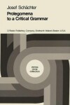 Book cover for Prolegomena to a Critical Grammar