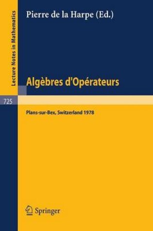 Cover of Algebres D'operateurs