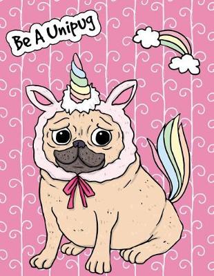 Book cover for Big Fat Bullet Journal Notebook for Dog Lovers Unicorn Pug - Pink