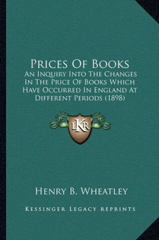 Cover of Prices of Books Prices of Books