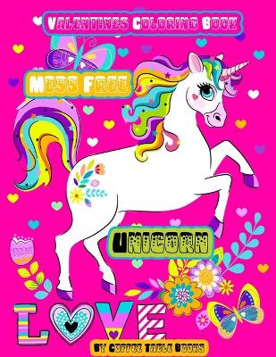 Book cover for Valentines Coloring Book Mess Free Unicorn